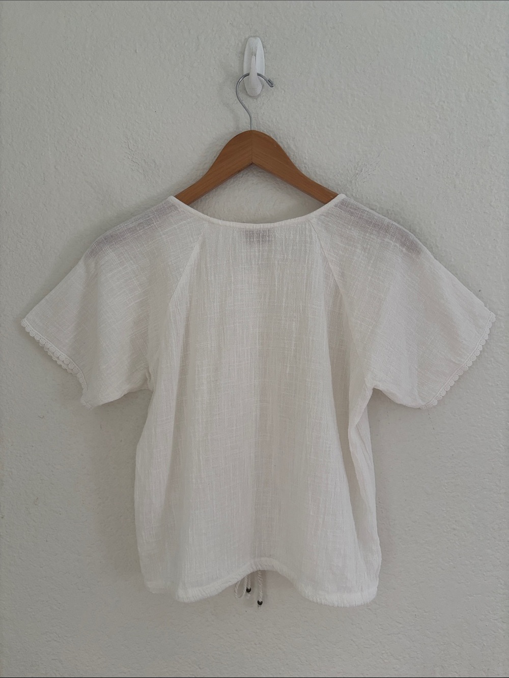 Nomad The Label Daisy Cotton Blouse Ivory Size 10 Lightweight Boho Beach - Picture 11 of 13